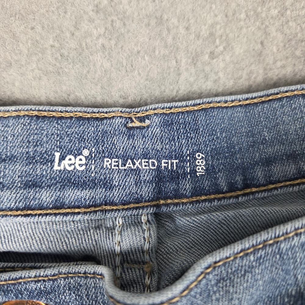 Lee Relaxed Fit Straight Leg Jeans Womens 16 Long Blue Good Stretch Denim - Picture 3 of 14